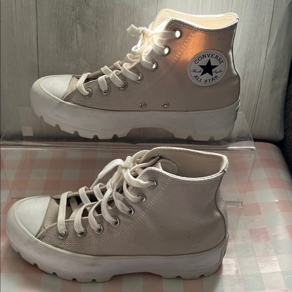 Converse Women's Beige High-Top Sneakers - Picture 3 of 12